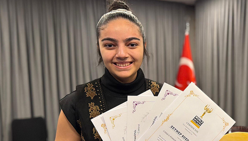 5 yaşındayken babasından öğrendi | Liseli Zeynep uluslararası düzeyde 9 ödül aldı