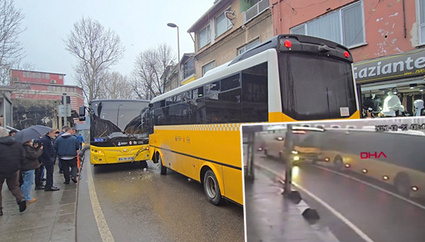 Beykozda iki İETT otobüsü kafa kafaya çarpıştı: Yaralılar var