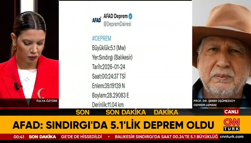Prof. Dr. Şener Üşümezsoyden deprem yorumu