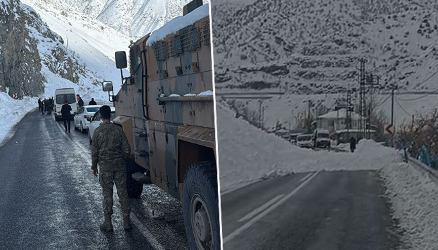 Hakkari’de Van ve Çukurca kara yollarında 3 ayrı noktaya çığ düştü