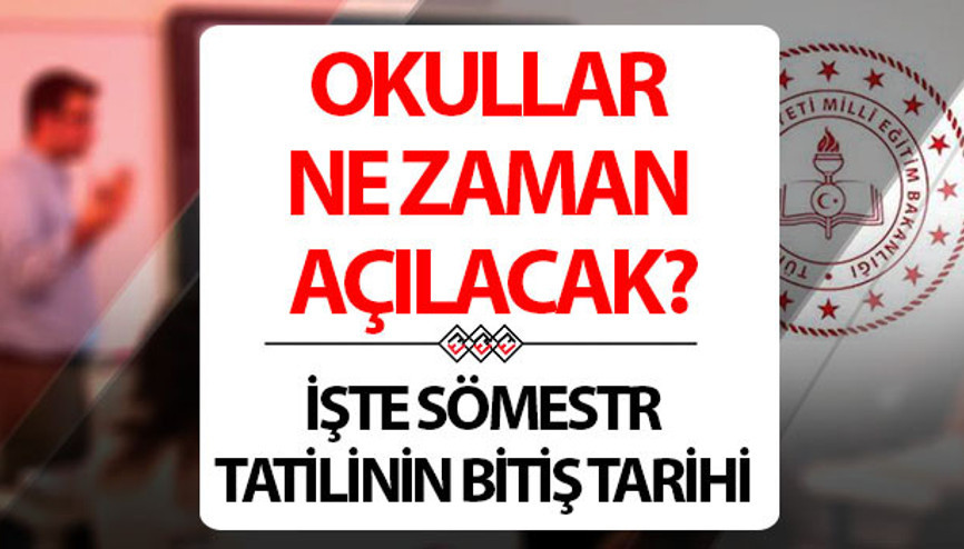 OKULLARIN AÇILIŞ TARİHİ - SÖMESTR TATİLİ 2025 2026 MEB DETAYLI TAKVİMİ | 15 tatilden sonra okullar ne zaman açılıyor, okulların açılmasına kaç gün kaldı Sömestr (yarıyıl tatili) ne zaman bitiyor Geri sayım başladı: İşte 2. Dönem başlama tarihi