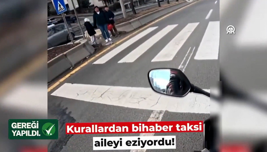 Yayaya yol vermeyen 2 taksi sürücüsüne idari işlem uygulandı