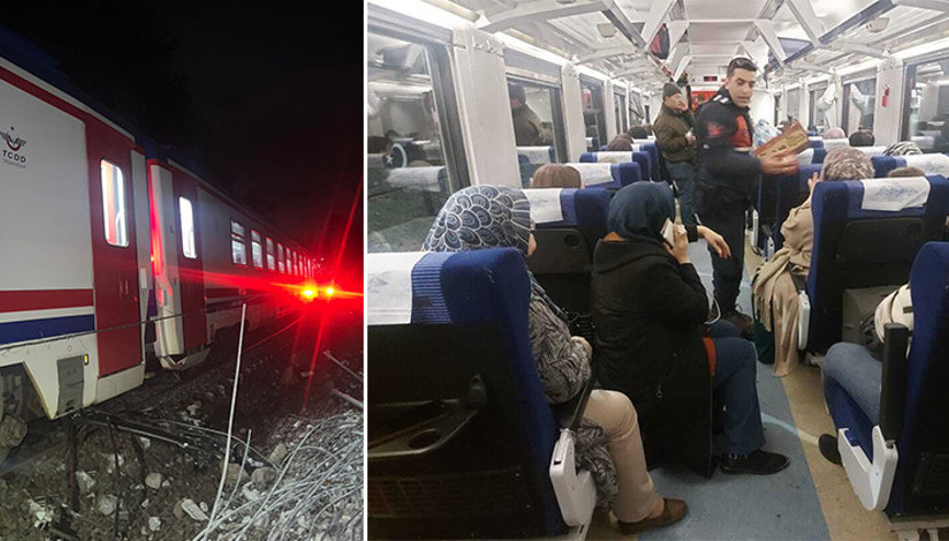 Balıkesir’de toprak kaydı, yolcu treni raydan çıktı: 1 yaralı