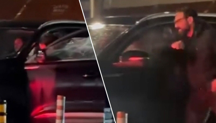 Trafik magandası Başakşehirde cipin camını kırıp kadın sürücüye saldırdı