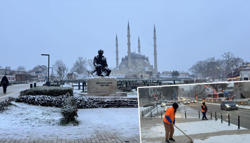 Beklenen kar yağışı başladı: Cadde ve sokaklar beyaza büründü
