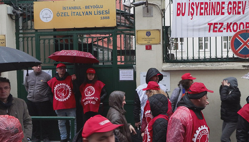 İstanbuldaki İtalyan Lisesinde Türk öğretmenler grev başlattı | Doğduğumuz topraklarda kimsenin bizi aşağılamaya hakkı yok