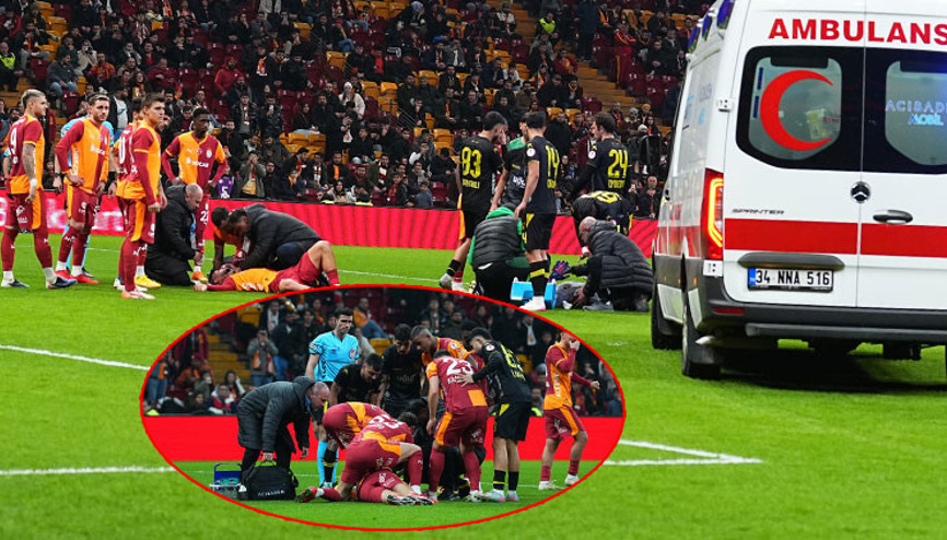 Galatasaray-İstanbulspor maçında korkutan anlar: Sahaya ambulans girdi