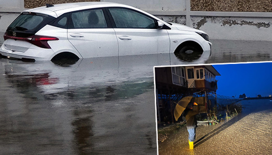 Birçok kenti sağanak vurdu: Hortum oluştu, ev ve iş yerlerini su bastı Kara yolunda çökme meydana geldi