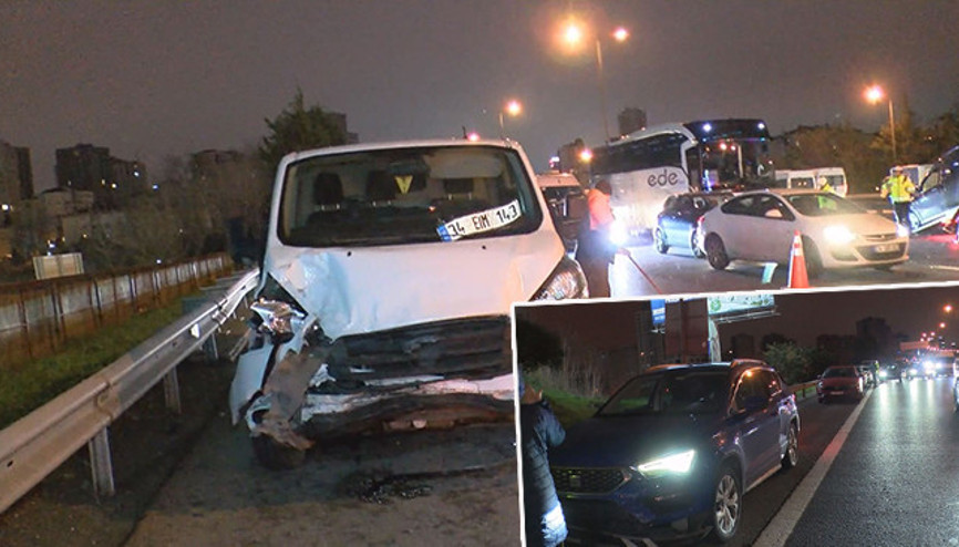 Ümraniyede zincirleme kaza: Trafik yoğunluğu oluştu