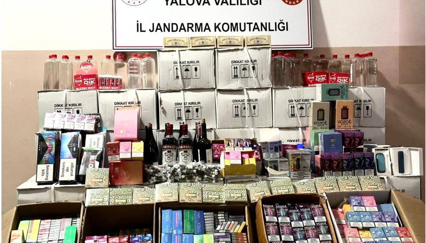 Yalovada kaçak alkol ve tütün operasyonu: 2 gözaltı