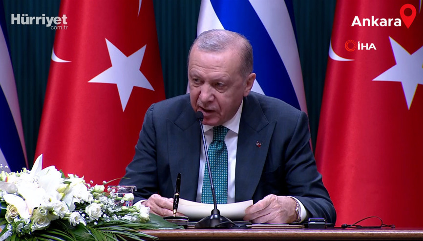 Cumhurbaşkanı Erdoğan ile Yunanistan Başbakanı Miçotakis ortak basın toplantısı düzenlendi