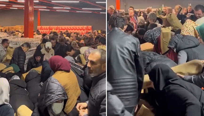 Bursada yeni açılan mağazada indirim izdihamı