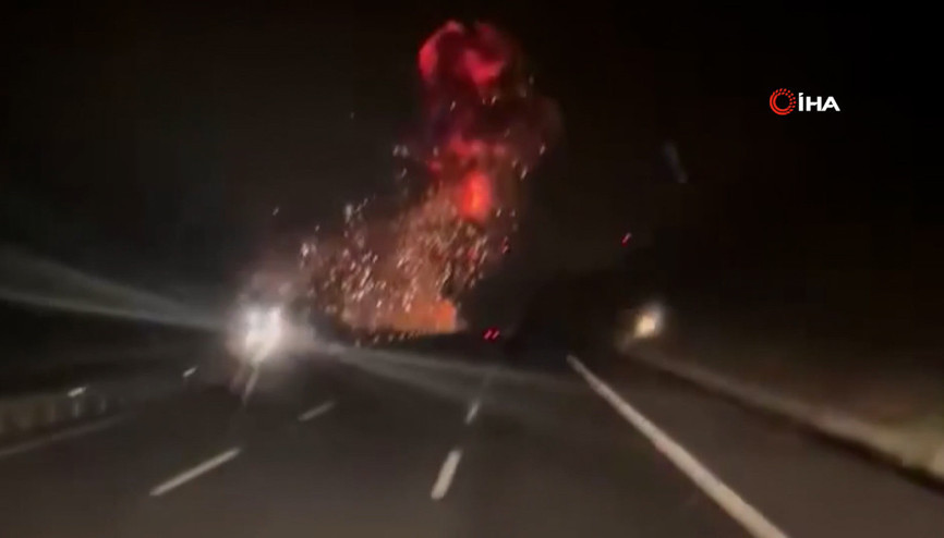 Balıkesirde F-16 savaş uçağının düşme anı ortaya çıktı