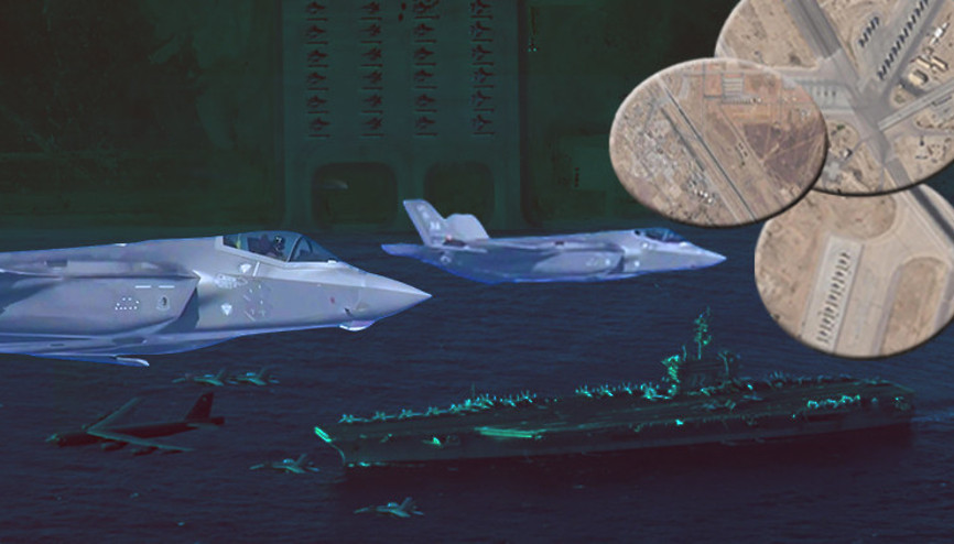 ABDnin dev askeri yığınağı uydu görüntüleriyle tespit edildi: 150 savaş uçağı İrana karşı konuşlandırıldı