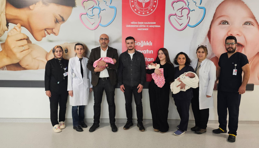 Niğdede 31 haftalık üçüzler hayata tutundu