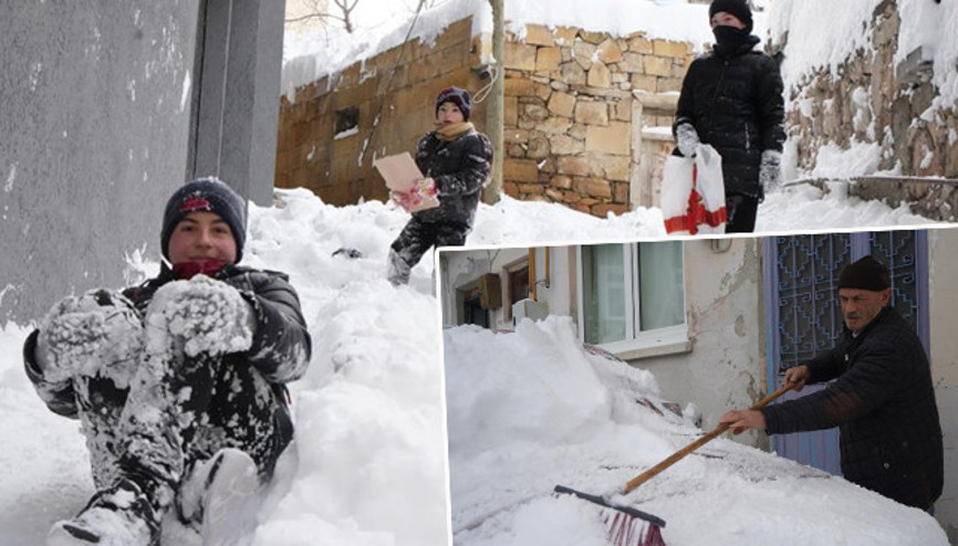Kar yağışı yeniden başladı: Güne 15 santimetre karla uyandılar Geçmiş yıllara göre farklı oldu