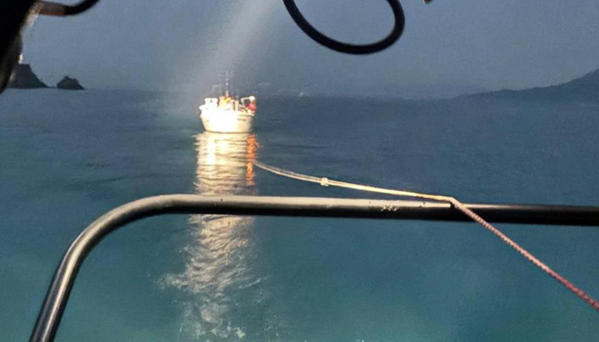 Fethiye’de sürüklenen tekne kurtarıldı