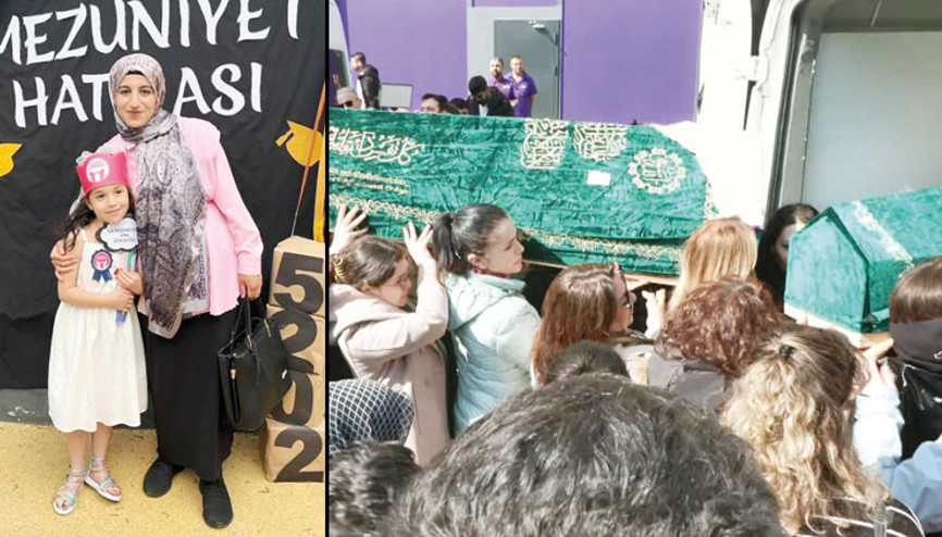 Anne ve kızını kadınlar uğurladı