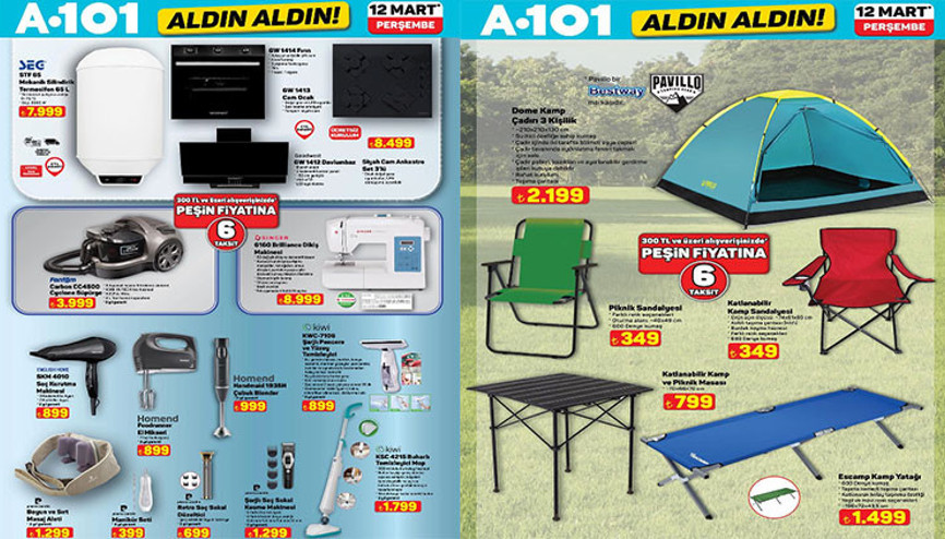 A101 AKTÜEL AFİŞİ 12 MART 2026 (TEK TEK YENİ ÜRÜNLER BROŞÜRÜ) || A101 Aldın Aldın kataloğu bu hafta indirimli ürünleri neler A101 yeni broşürü ile 3lü siyah ankastre set, buharlı temizleyici mop, kamp sandalyesi, merdiven, manikür seti geliyor