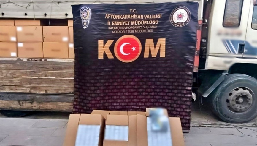 Durdurulan kamyondan 4,1 milyon makaron ele geçirildi