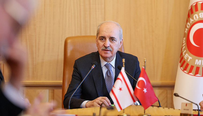 Kurtulmuş, KKTC-Türkiye Parlamentolar Arası Dostluk Grubu Başkanı Canaltayı kabul etti