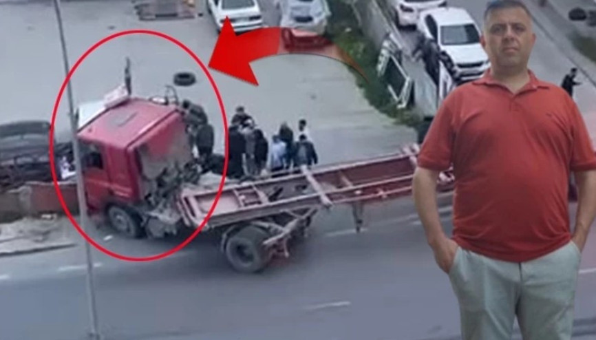 Beylikdüzünde TIRın çarptığı yaya hayatını kaybetti; kaza kamerada