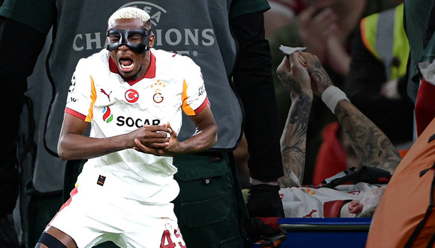 Galatasaraydan Liverpool maçında sakatlanan Osimhen ve Lang için açıklama Kolunda kırık tespit edildi