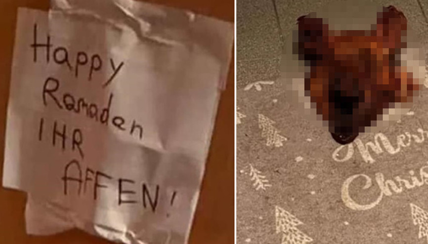 Müslüman ailenin kapısına domuz kafası bırakıldı