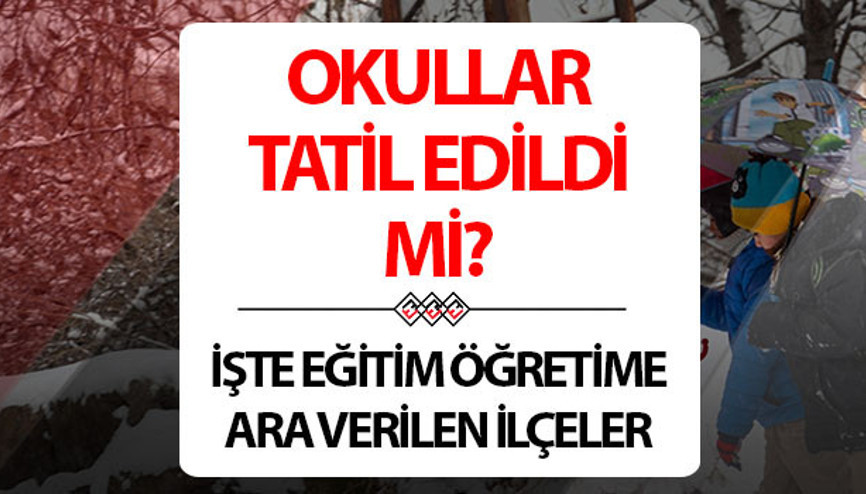 Bugün okullar tatil mi 23 Mart 2026 Pazartesi son dakika | Şanlıurfa ve Hakkaride okullar tatil edildi mi, okul var mı İşte eğitim öğretime ara verilen il ve ilçeler Bugün okullar tatil mi 23 Mart 2026 Pazartesi son dakika | Şanlıurfa ve Hakkaride okullar tatil edildi mi, okul var mı İşte eğitim öğretime ara verilen il ve ilçeler