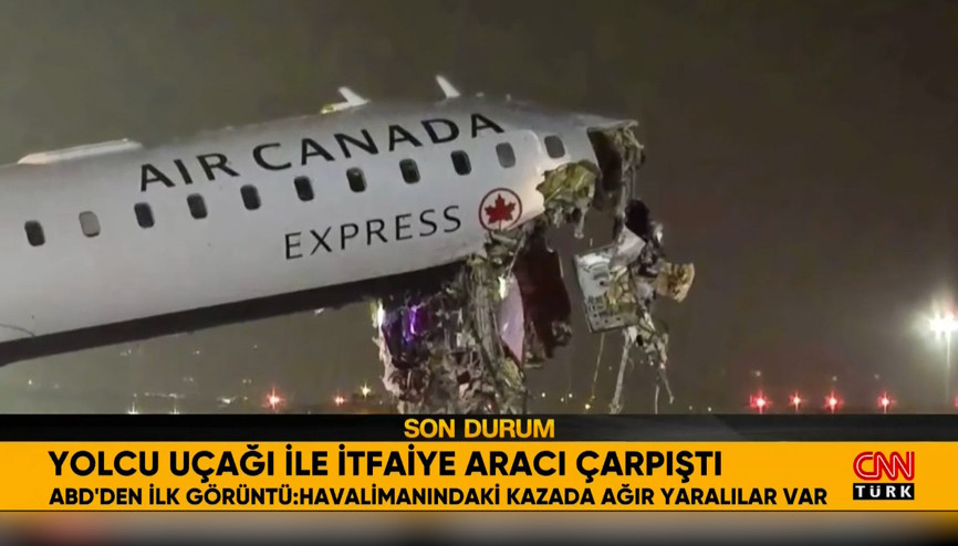ABDde havalimanında uçakla itfaiye aracı çarpıştı