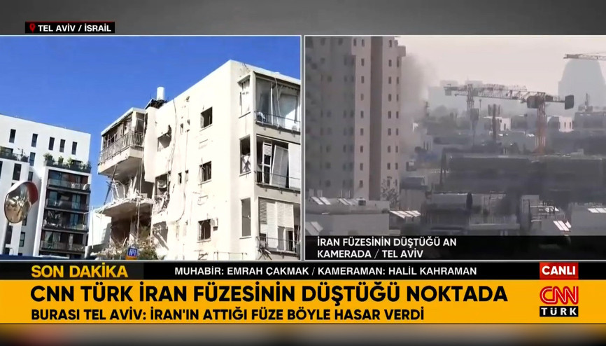 İran füzesinin düştüğü an kamerada