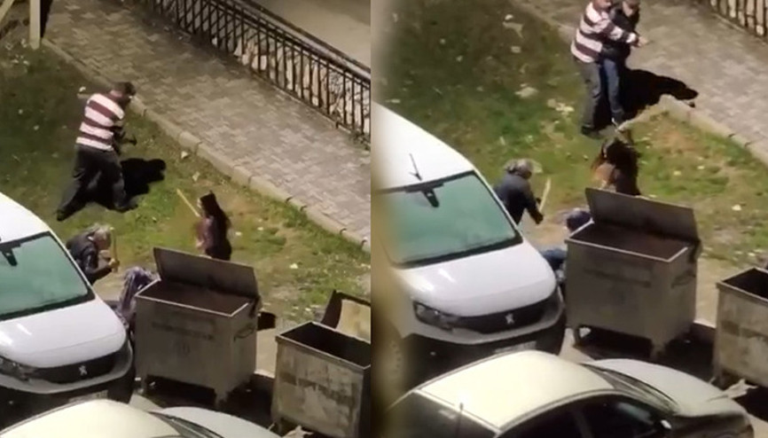 Kadınlar sopayla girişti | Evlerinde otururken aşağı koştular: Feci dayak kamerada