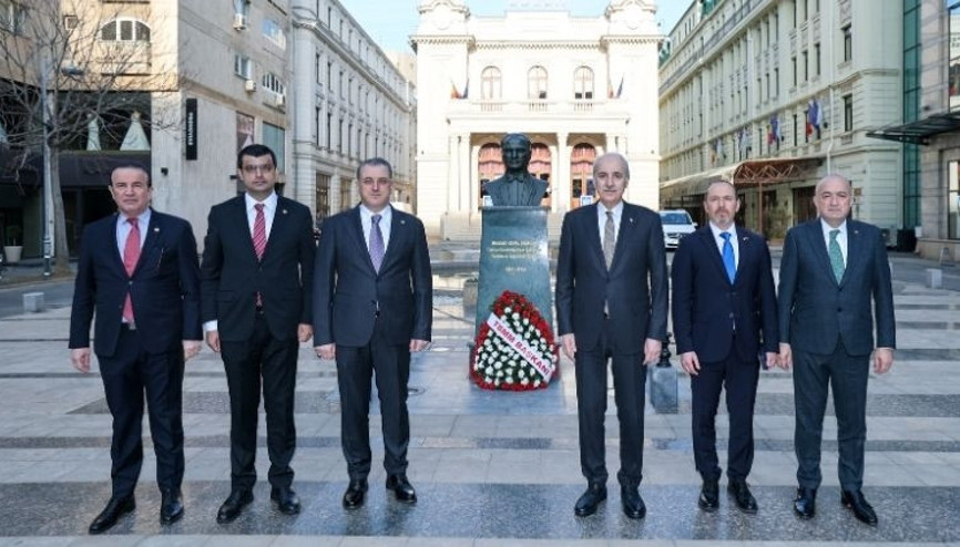 TBMM Başkanı Kurtulmuş, Romanyadaki Atatürk Anıtını ziyaret etti