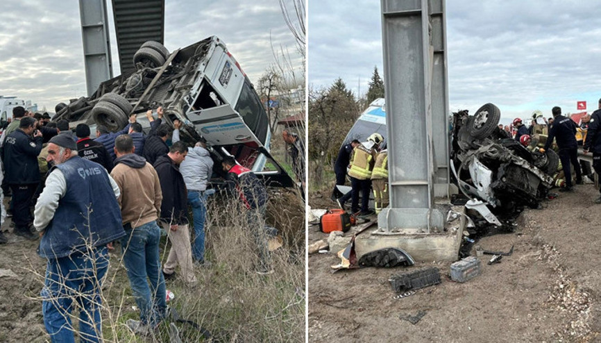 Son dakika... Ankarada feci kaza Özel halk otobüsü üst geçidin ayağına çarptı: 5 can kaybı