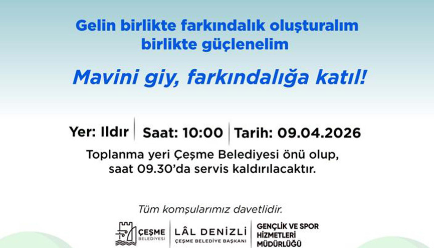 Çeşme otizme farkındalık için yürüyecek