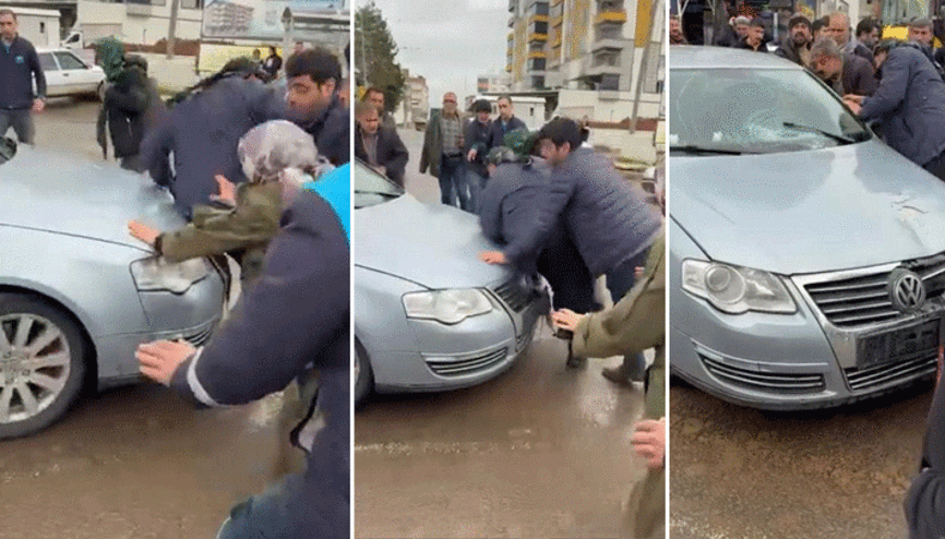 Şanlıurfada dehşet anları kamerada 14 yaşındaki çocuğa çarpıp ağır yaraladı, aracını kalabalığın üzerine sürerek kaçtı