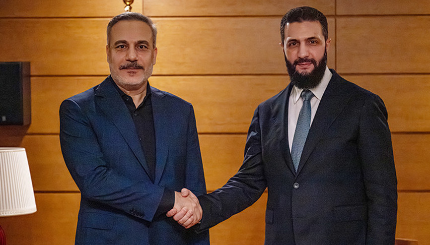 Dışişleri Bakanı Hakan Fidan, Suriye Cumhurbaşkanı Şara ile bir araya geldi