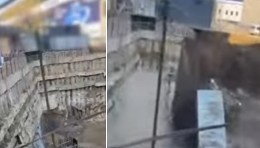 Kadıköyde istinat duvarı çöktü