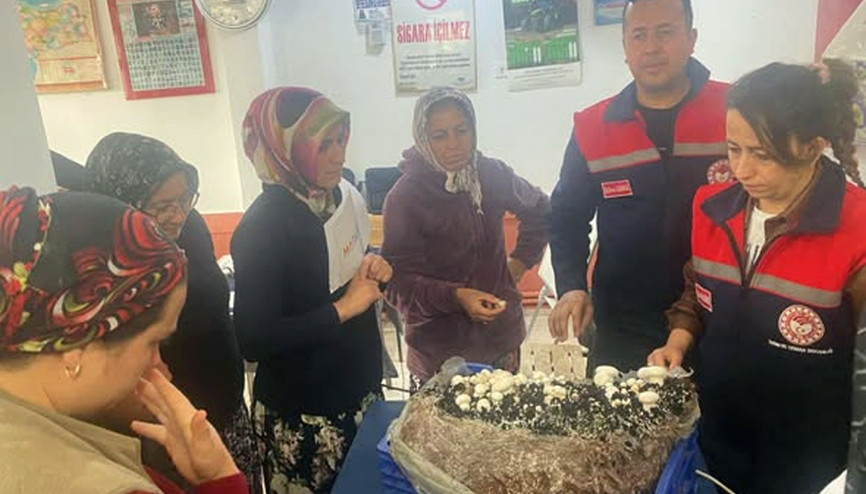 Eğirdir Çayköy’de mantar yetiştiriciliği kursuna yoğun ilgi