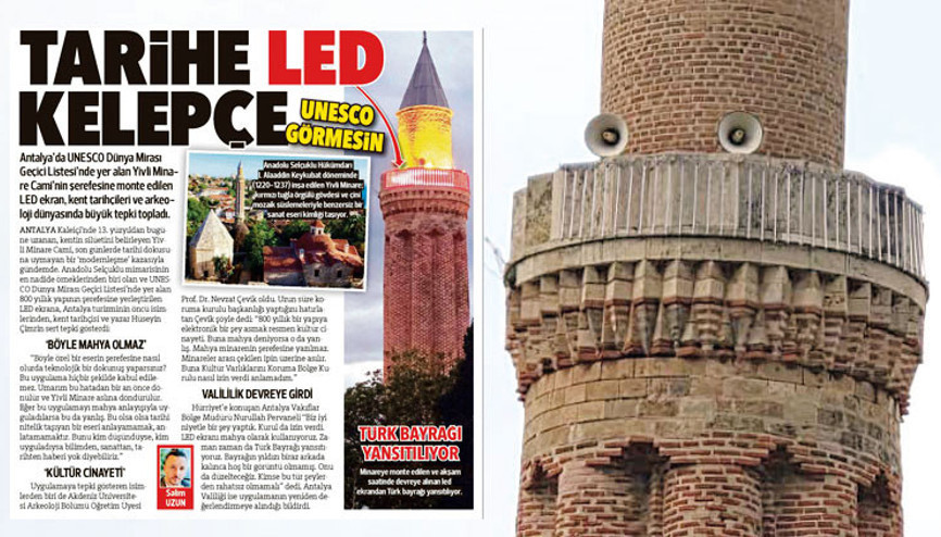 LED’in fişi çekildi Hürriyet yazdı minare kurtuldu