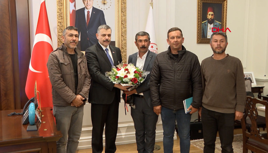 Maden işçilerinden Bakan Çiftçi’ye teşekkür ziyareti