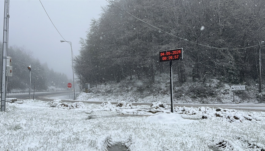 Bolu Dağında kar yağışı