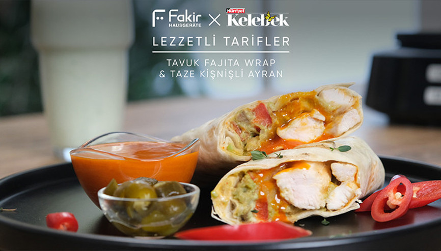 Tavuk Fajita Wrap & Taze Kişnişli Ayran