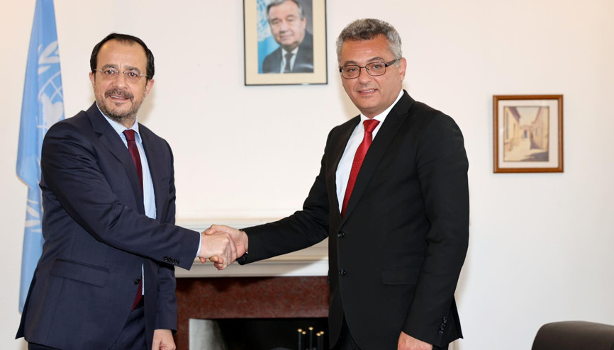 KKTC Cumhurbaşkanı Erhürman, GKRY lideri Hristodulidis ile bir araya geldi