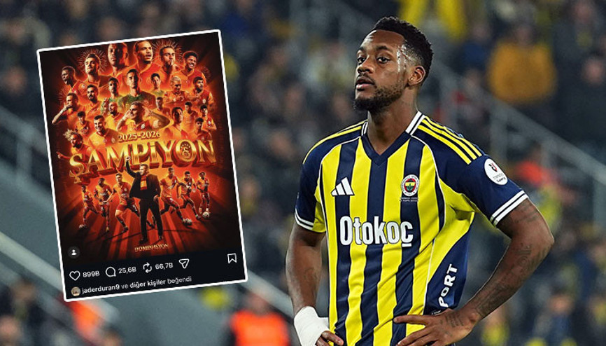 Jhon Durandan Galatasarayın şampiyonluk paylaşımına beğeni