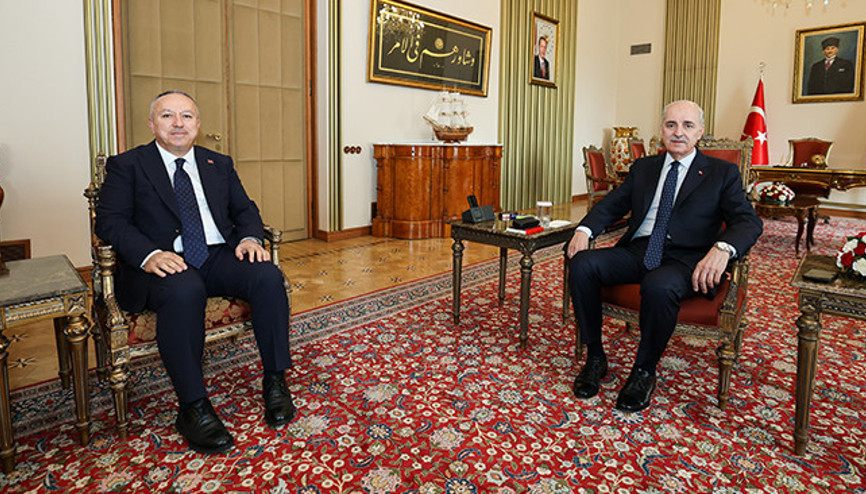TBMM Başkanı Kurtulmuş, Emniyet Genel Müdürü Fidanı kabul etti