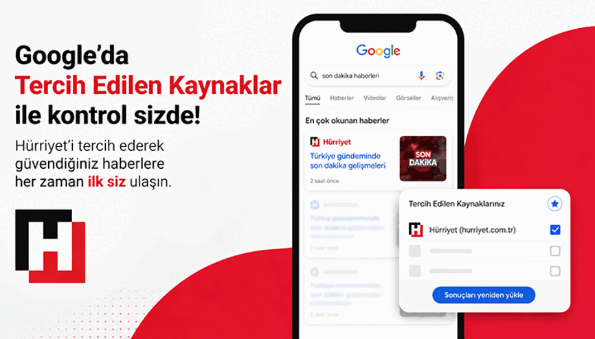 Artık Googleda kontrol elinizde: Hürriyeti Tercih Edilen Kaynaklar listenize ekleyin, haberi aldığınız adresi algoritma yerine siz belirleyin Artık Googleda kontrol elinizde: Hürriyeti Tercih Edilen Kaynaklar listenize ekleyin, haberi aldığınız adresi algoritma yerine siz belirleyin