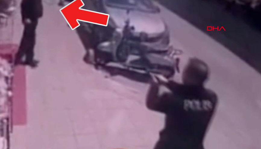 İki polisi şehit eden saldırganın yakalanma anı kamerada