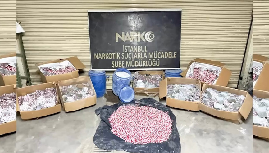 Ataşehirde uyuşturucu operasyonu: 595 bin sentetik ecza hap ele geçirildi