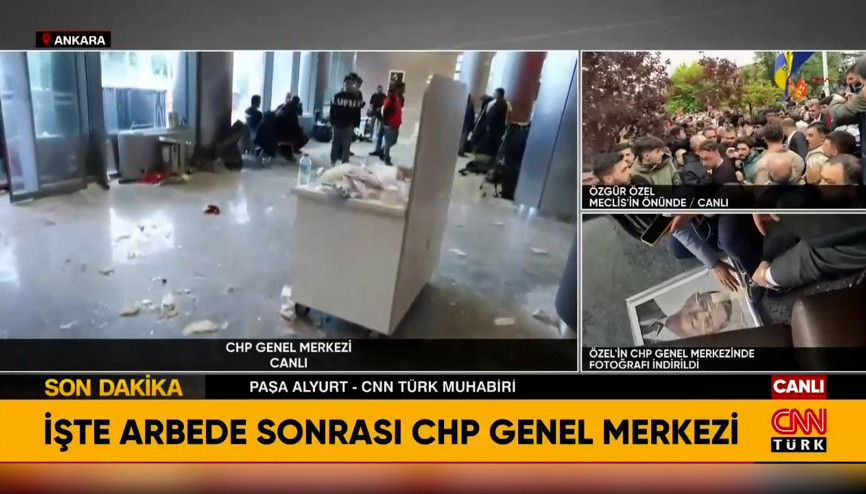 Arbede sonrası CHP Genel Merkezi görüntülendi